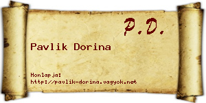 Pavlik Dorina névjegykártya