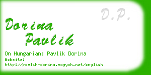 dorina pavlik business card